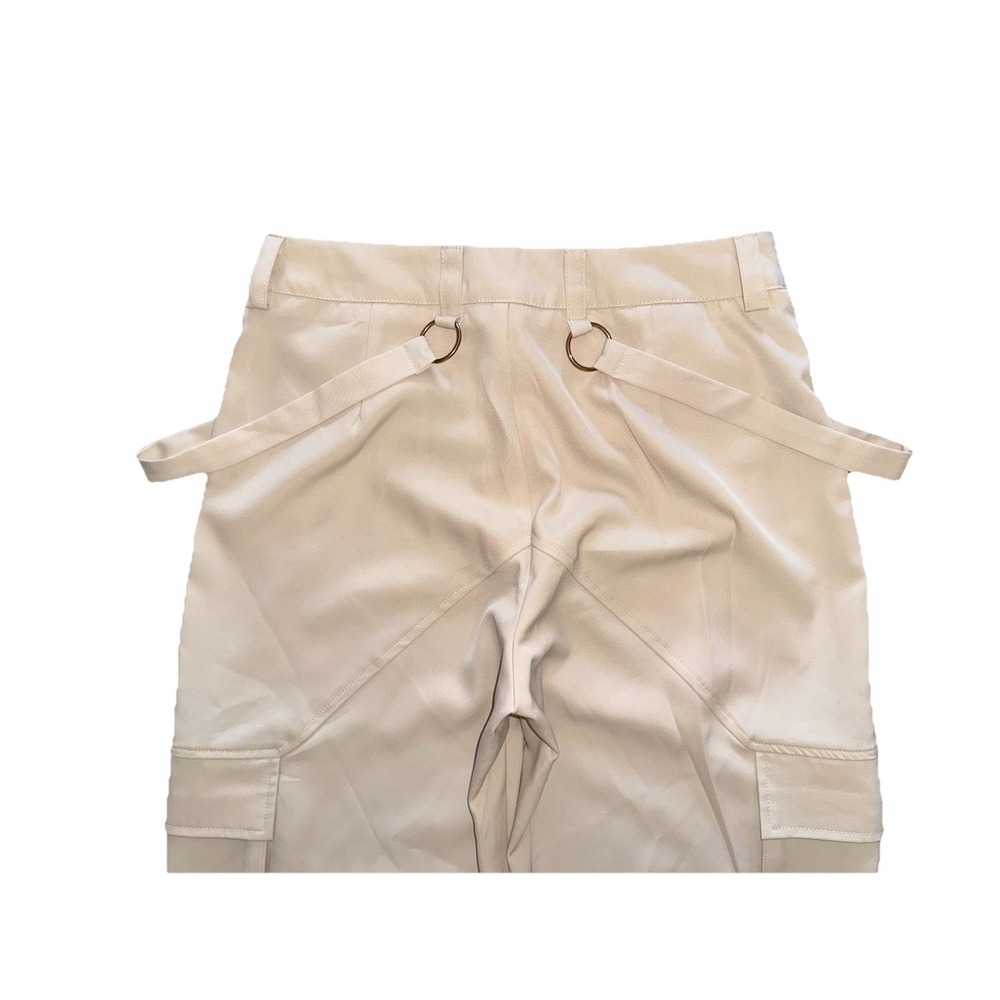 Alice Elle Ivory White Cargo Suspender Wide Leg Lightweight Pants Womens Size 10 - Picture 6 of 8